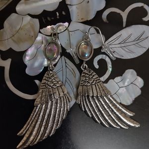 Vintage angel wing earrings